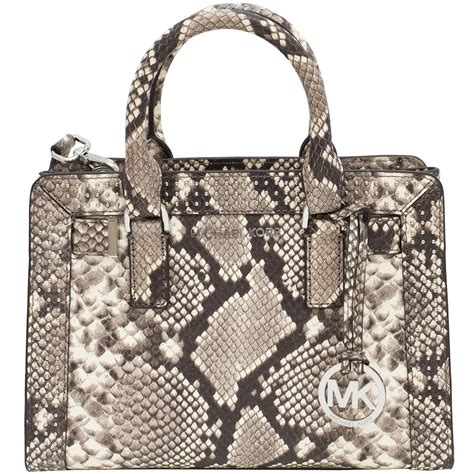 michael kors black snake purse tan straps|Michael Kors snake print handbags.